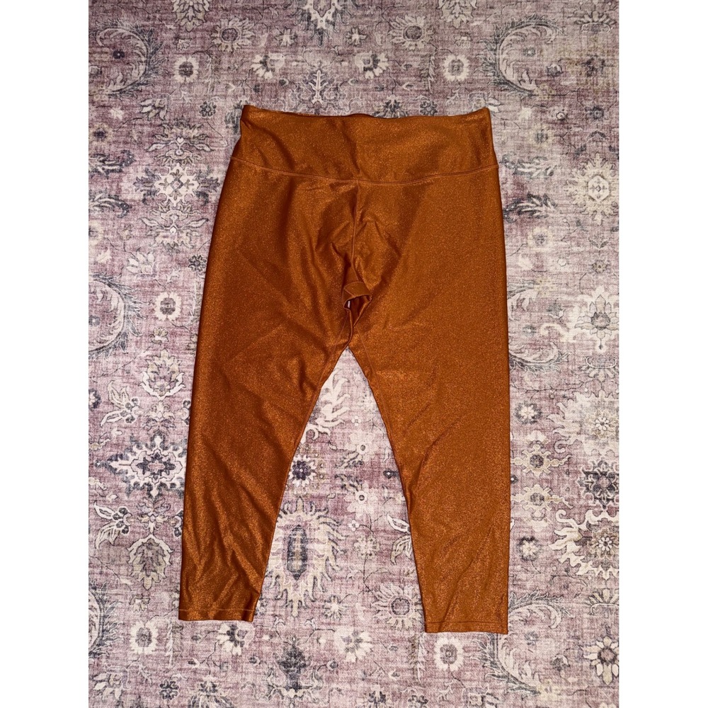 Calia Energize High Rise 7/8 Leggings Copper Metallic‎ Shimmer XXL Stretch NWT